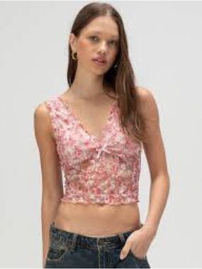 NWT Full Tilt Lace Print Women's Cami